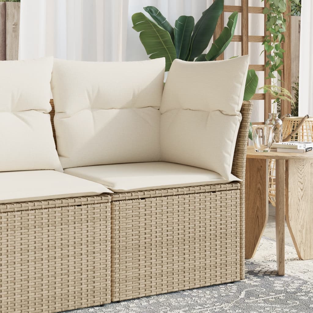 Tuinhoekbank met kussens poly rattan beige is nu te koop bij PeponiXL, paradijselijk wonen!