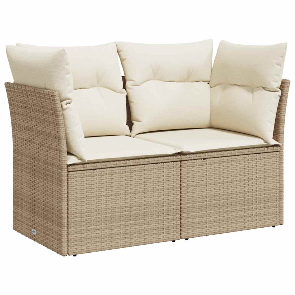 Tuinbank 2-zits met kussens poly rattan beige is nu te koop bij PeponiXL, paradijselijk wonen!