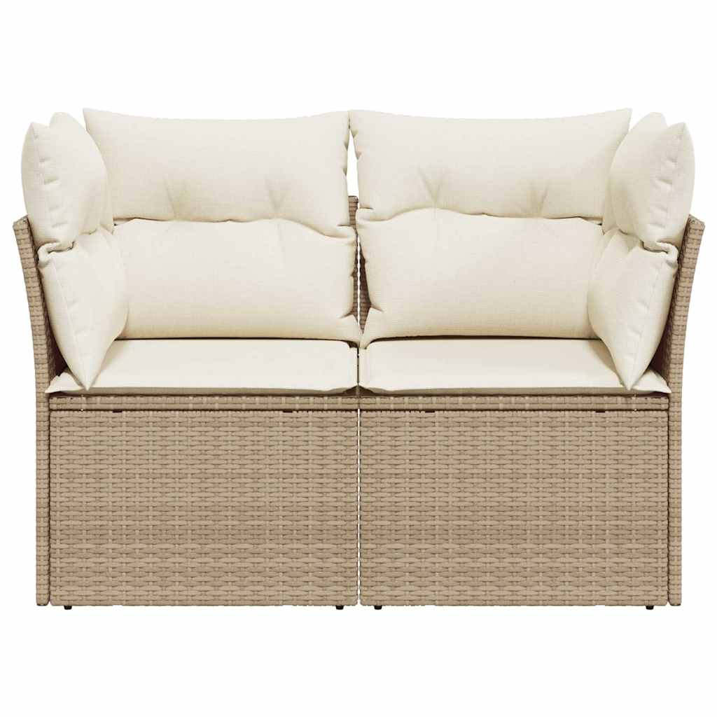 Tuinbank 2-zits met kussens poly rattan beige is nu te koop bij PeponiXL, paradijselijk wonen!