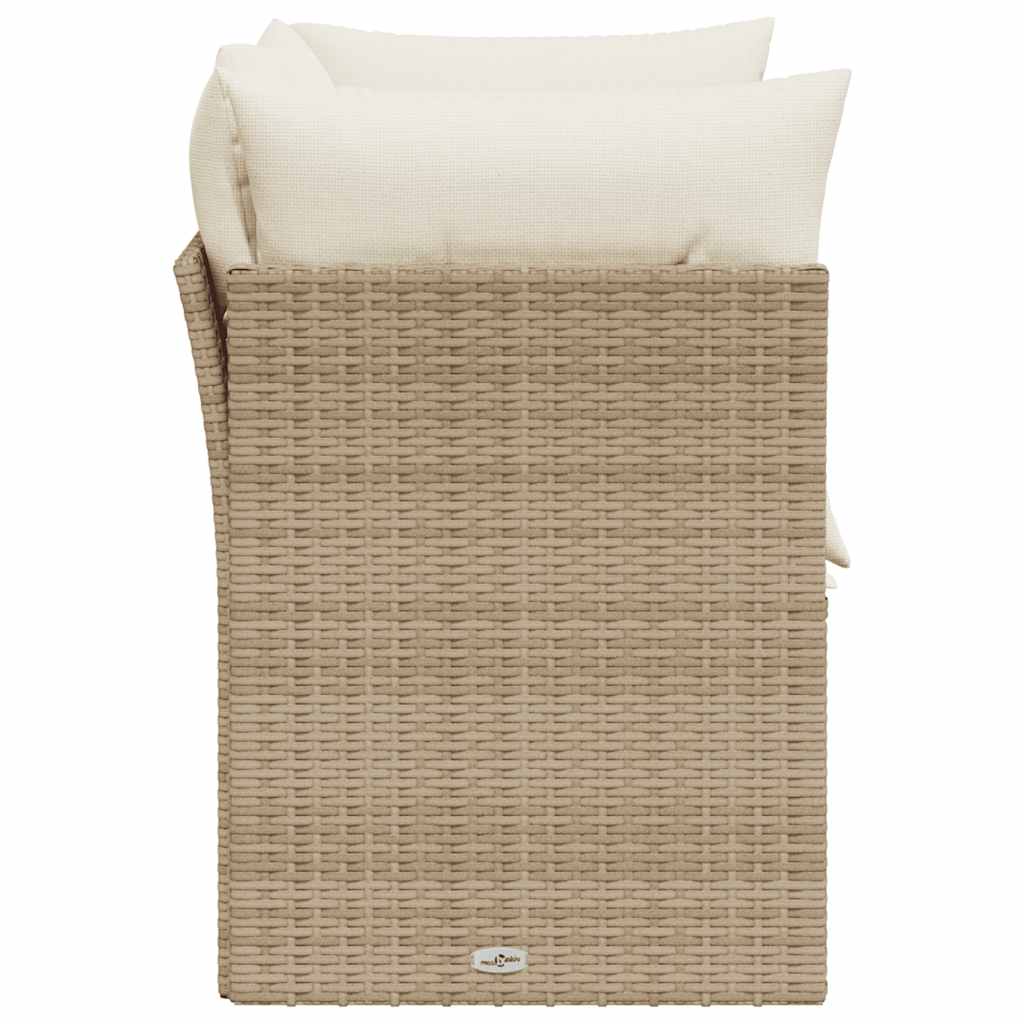 Tuinbank 2-zits met kussens poly rattan beige is nu te koop bij PeponiXL, paradijselijk wonen!