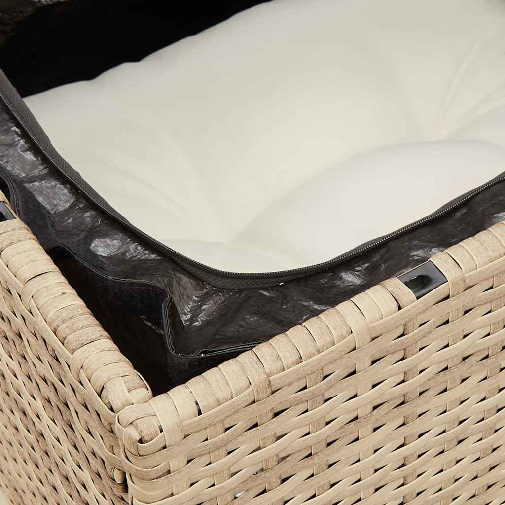 Tuinbank 2-zits met kussens poly rattan beige is nu te koop bij PeponiXL, paradijselijk wonen!