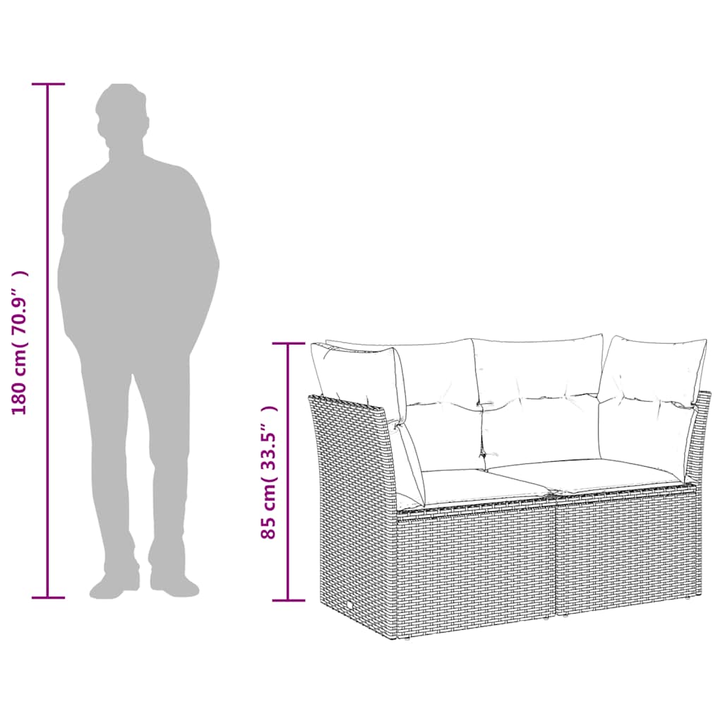 Tuinbank 2-zits met kussens poly rattan beige is nu te koop bij PeponiXL, paradijselijk wonen!