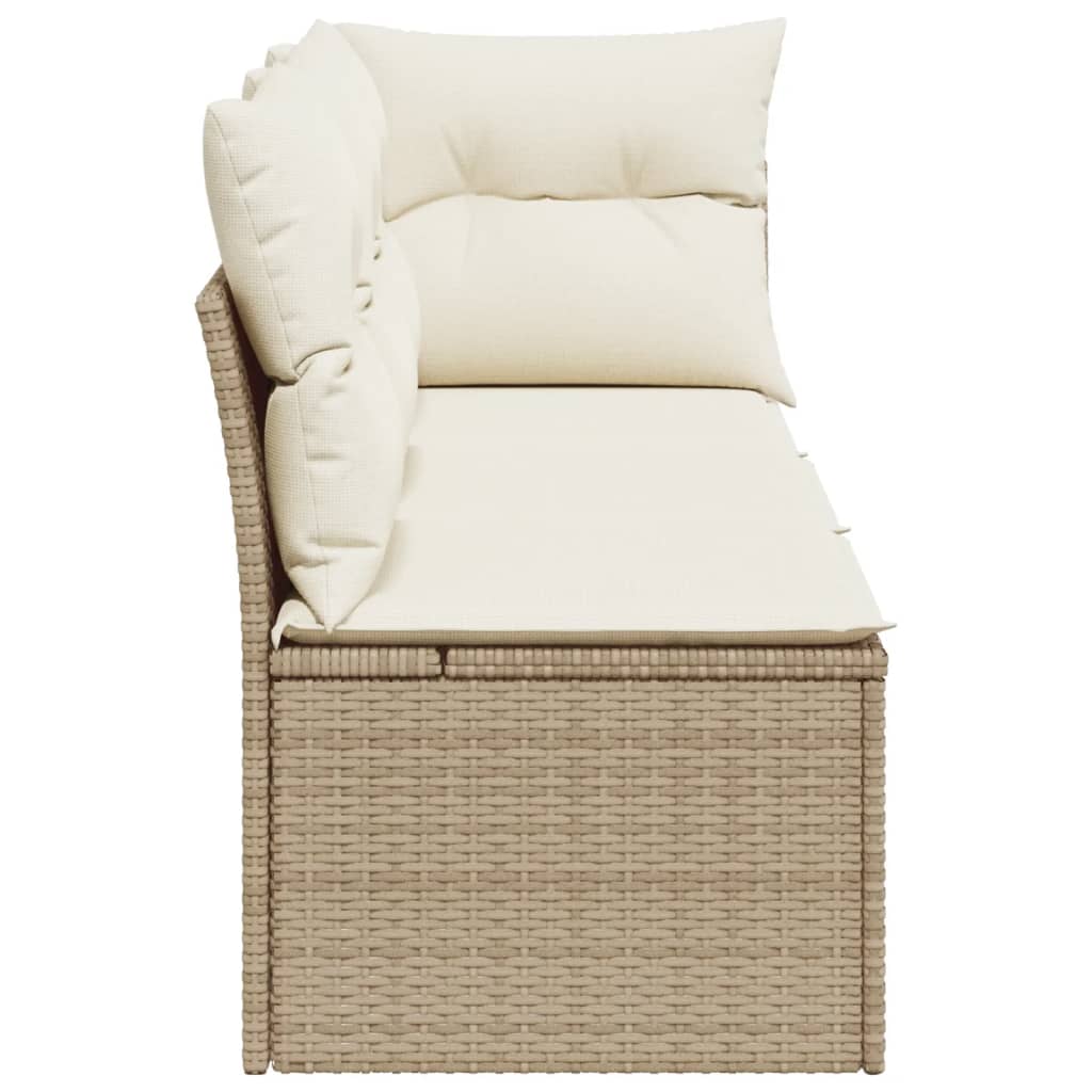 Tuinbank 3-zits met kussens poly rattan beige is nu te koop bij PeponiXL, paradijselijk wonen!