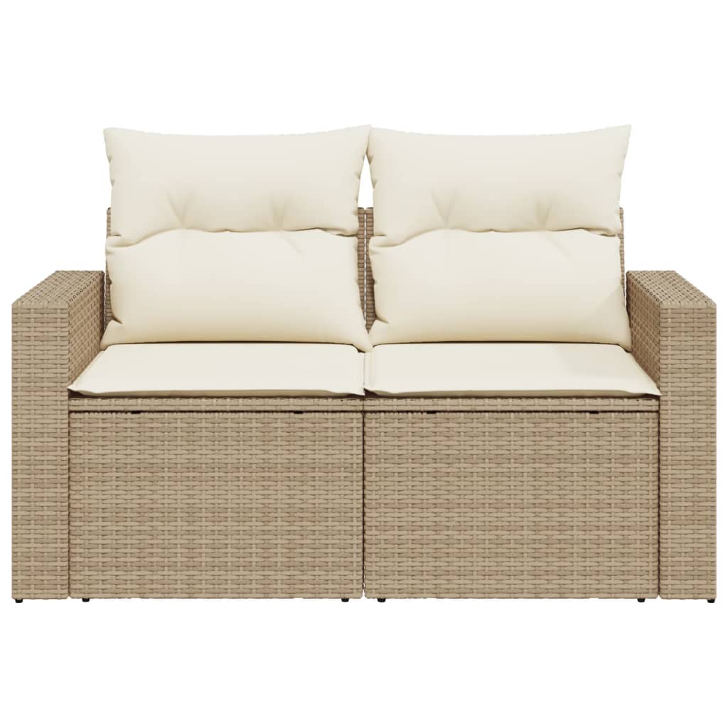 Tuinbank 2-zits met kussens poly rattan beige is nu te koop bij PeponiXL, paradijselijk wonen!