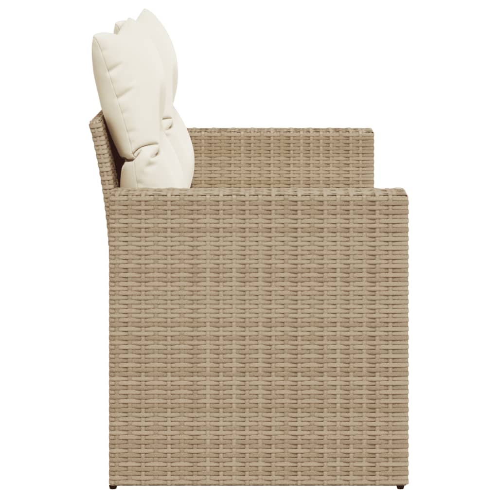 Tuinbank 2-zits met kussens poly rattan beige is nu te koop bij PeponiXL, paradijselijk wonen!