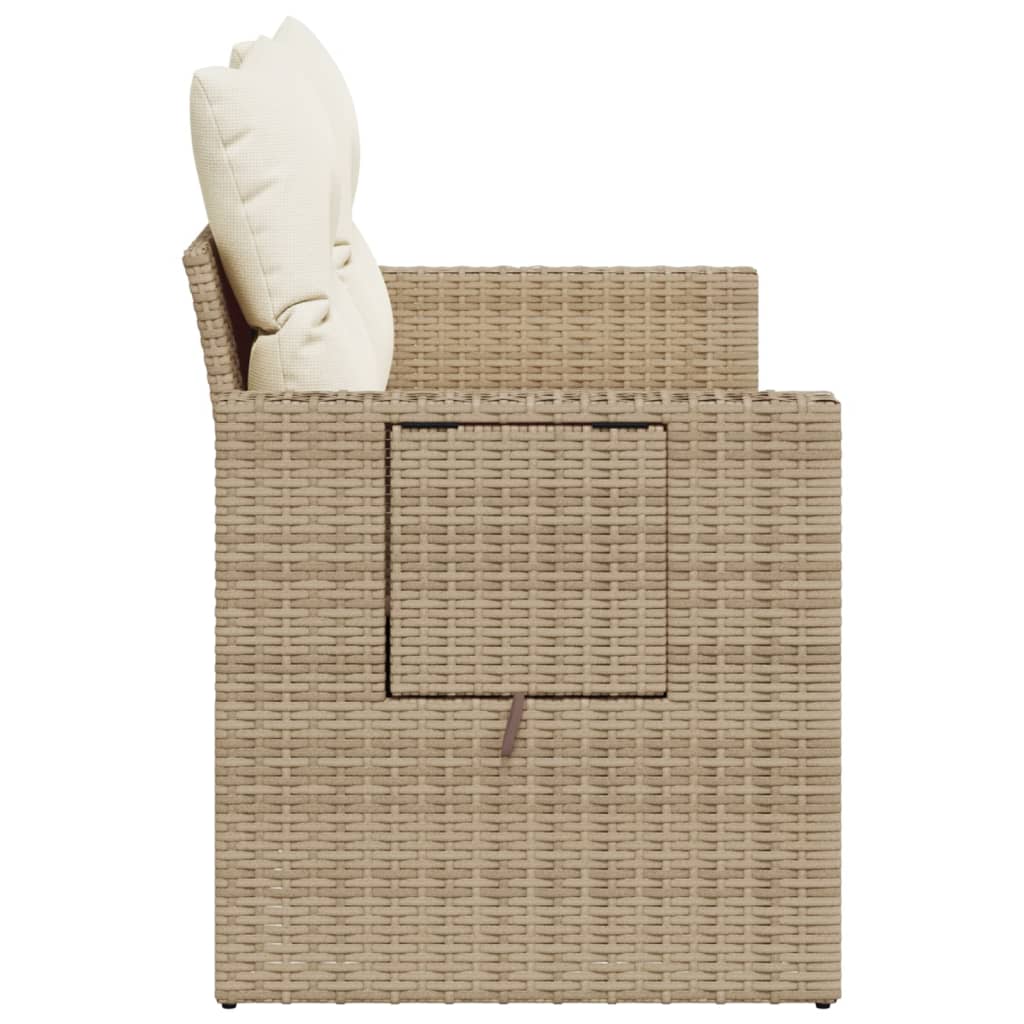 Tuinbank 2-zits met kussens poly rattan beige is nu te koop bij PeponiXL, paradijselijk wonen!