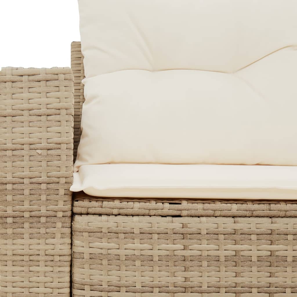 Tuinbank 2-zits met kussens poly rattan beige is nu te koop bij PeponiXL, paradijselijk wonen!
