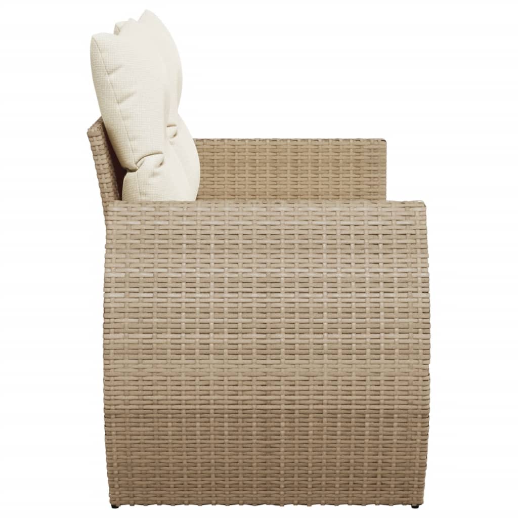 Tuinbank 2-zits met kussens poly rattan beige is nu te koop bij PeponiXL, paradijselijk wonen!