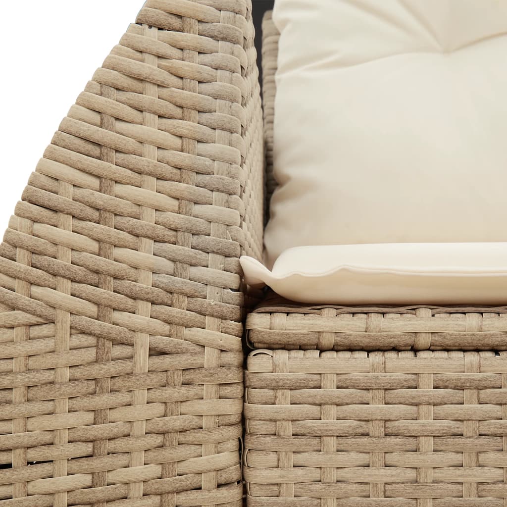 Tuinbank 2-zits met kussens poly rattan beige is nu te koop bij PeponiXL, paradijselijk wonen!
