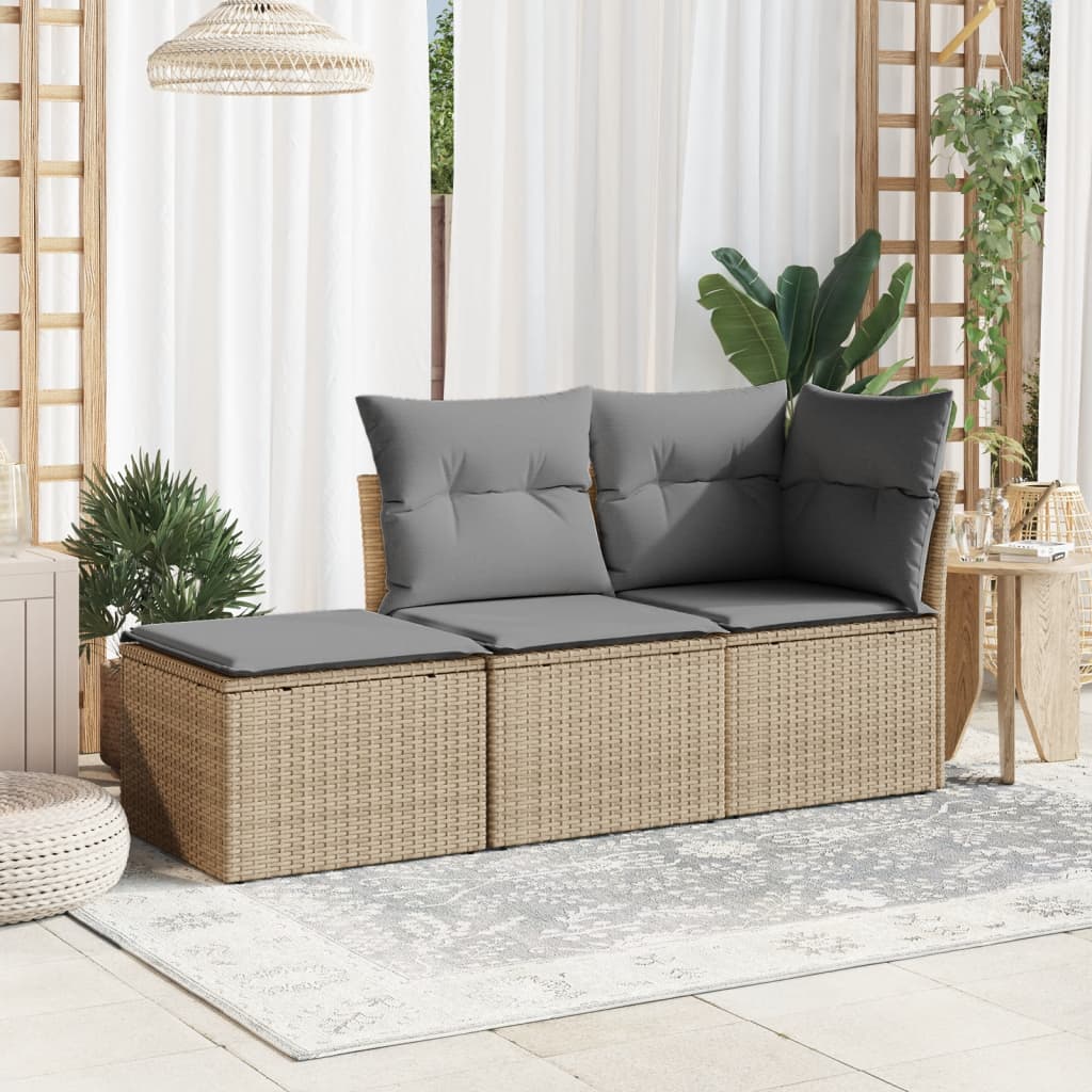Tuinkruk met kussen 55x55x37 cm poly rattan beige is nu te koop bij PeponiXL, paradijselijk wonen!