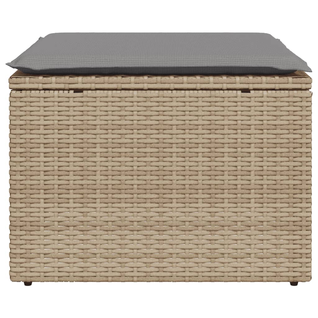 Tuinkruk met kussen 55x55x37 cm poly rattan beige is nu te koop bij PeponiXL, paradijselijk wonen!