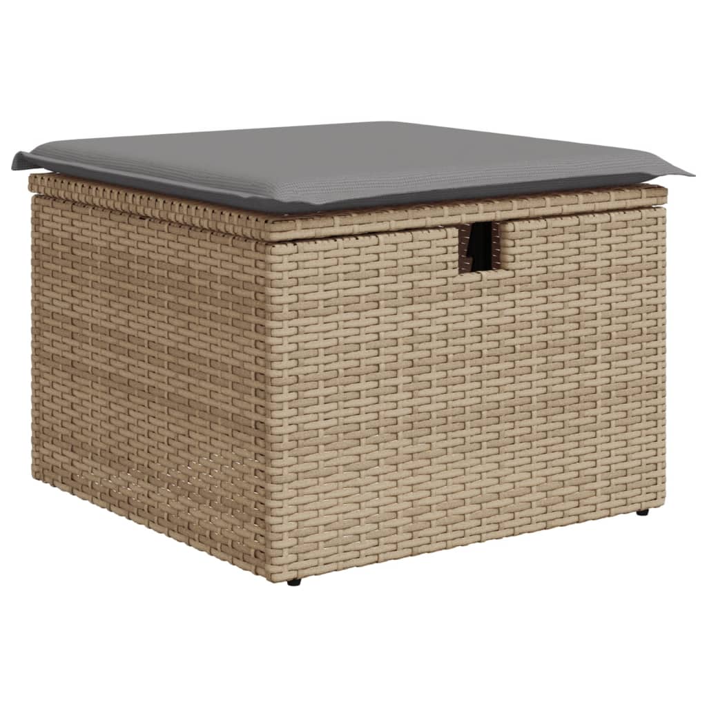 Tuinkruk met kussen 55x55x37 cm poly rattan beige is nu te koop bij PeponiXL, paradijselijk wonen!