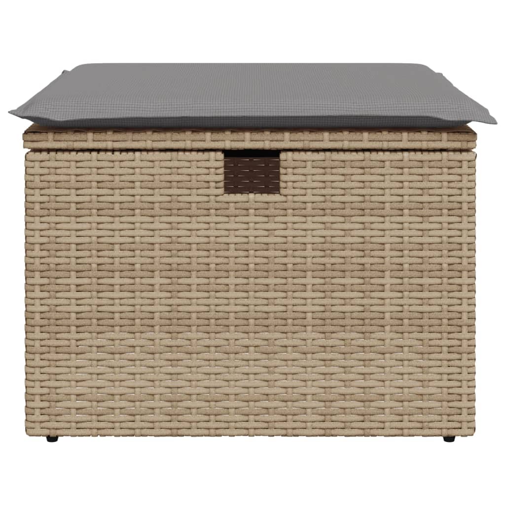 Tuinkruk met kussen 55x55x37 cm poly rattan beige is nu te koop bij PeponiXL, paradijselijk wonen!