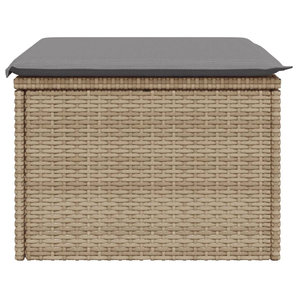Tuinkruk met kussen 55x55x37 cm poly rattan beige is nu te koop bij PeponiXL, paradijselijk wonen!