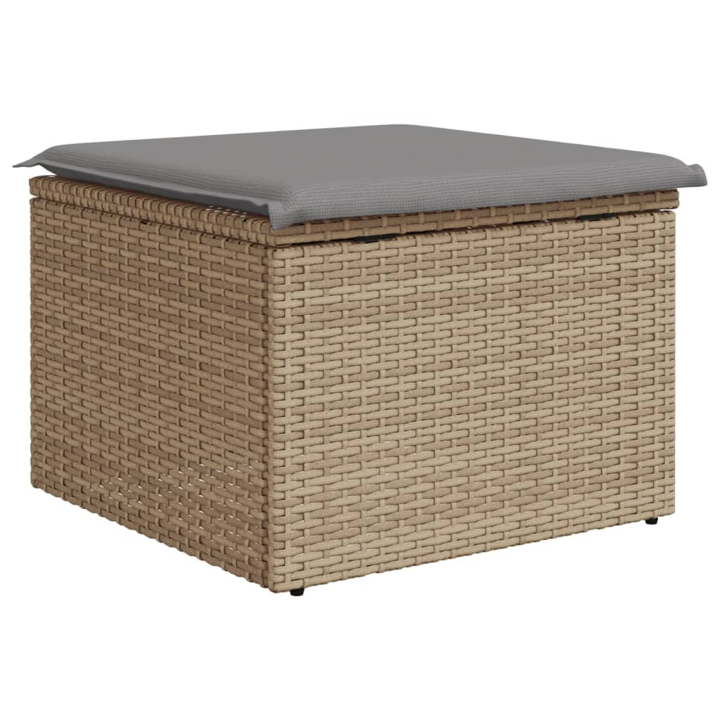 Tuinkruk met kussen 55x55x37 cm poly rattan beige is nu te koop bij PeponiXL, paradijselijk wonen!