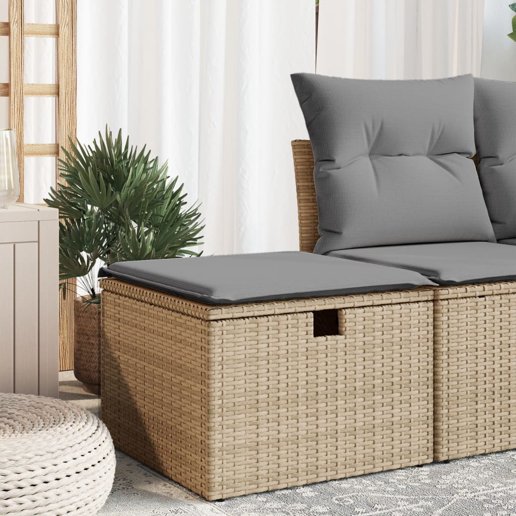 Tuinkruk met kussen 55x55x37 cm poly rattan beige is nu te koop bij PeponiXL, paradijselijk wonen!