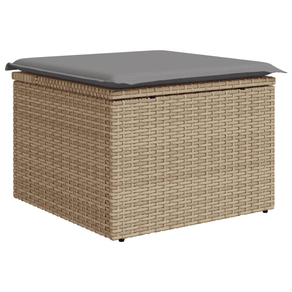 Tuinkruk met kussen 55x55x37 cm poly rattan beige is nu te koop bij PeponiXL, paradijselijk wonen!