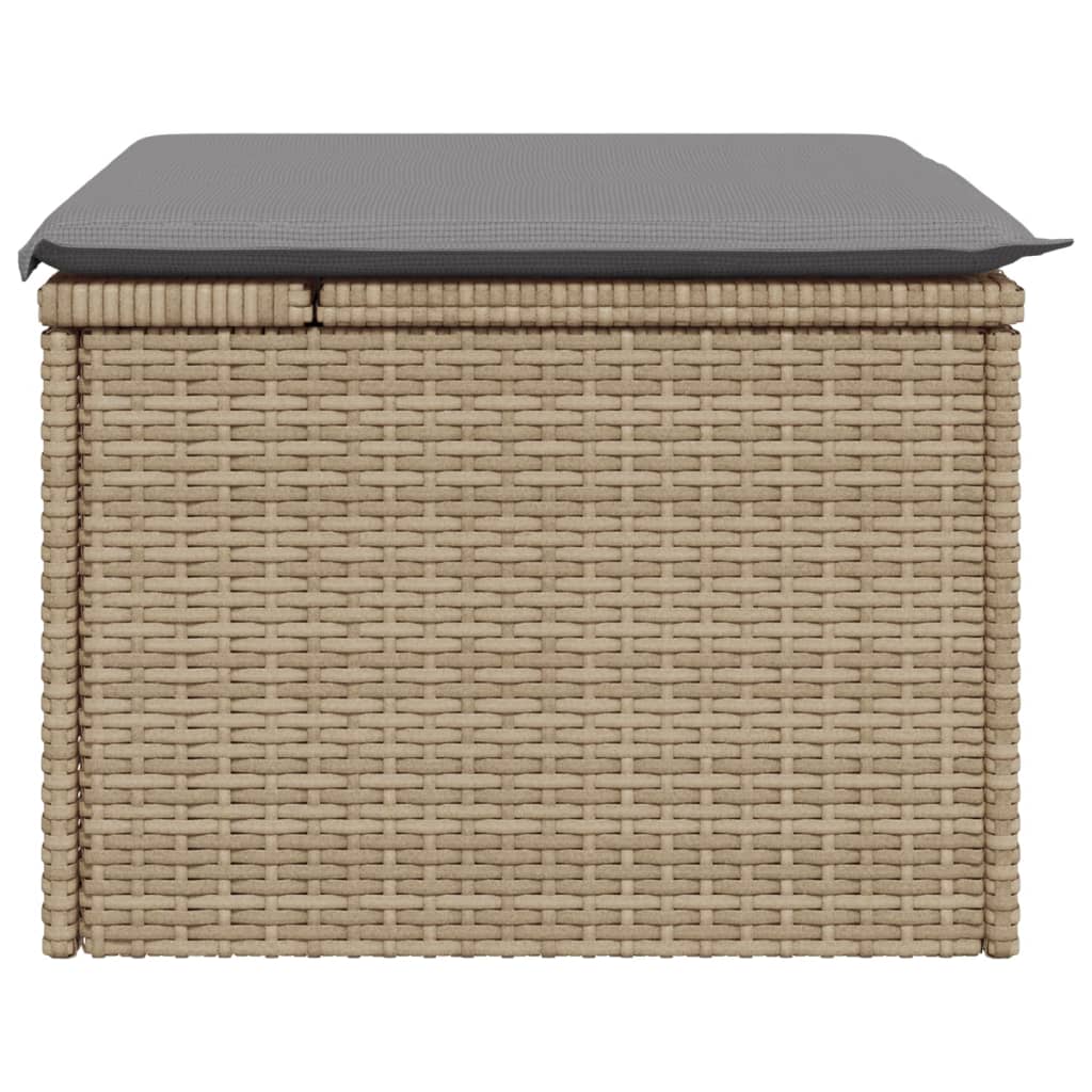 Tuinkruk met kussen 55x55x37 cm poly rattan beige is nu te koop bij PeponiXL, paradijselijk wonen!