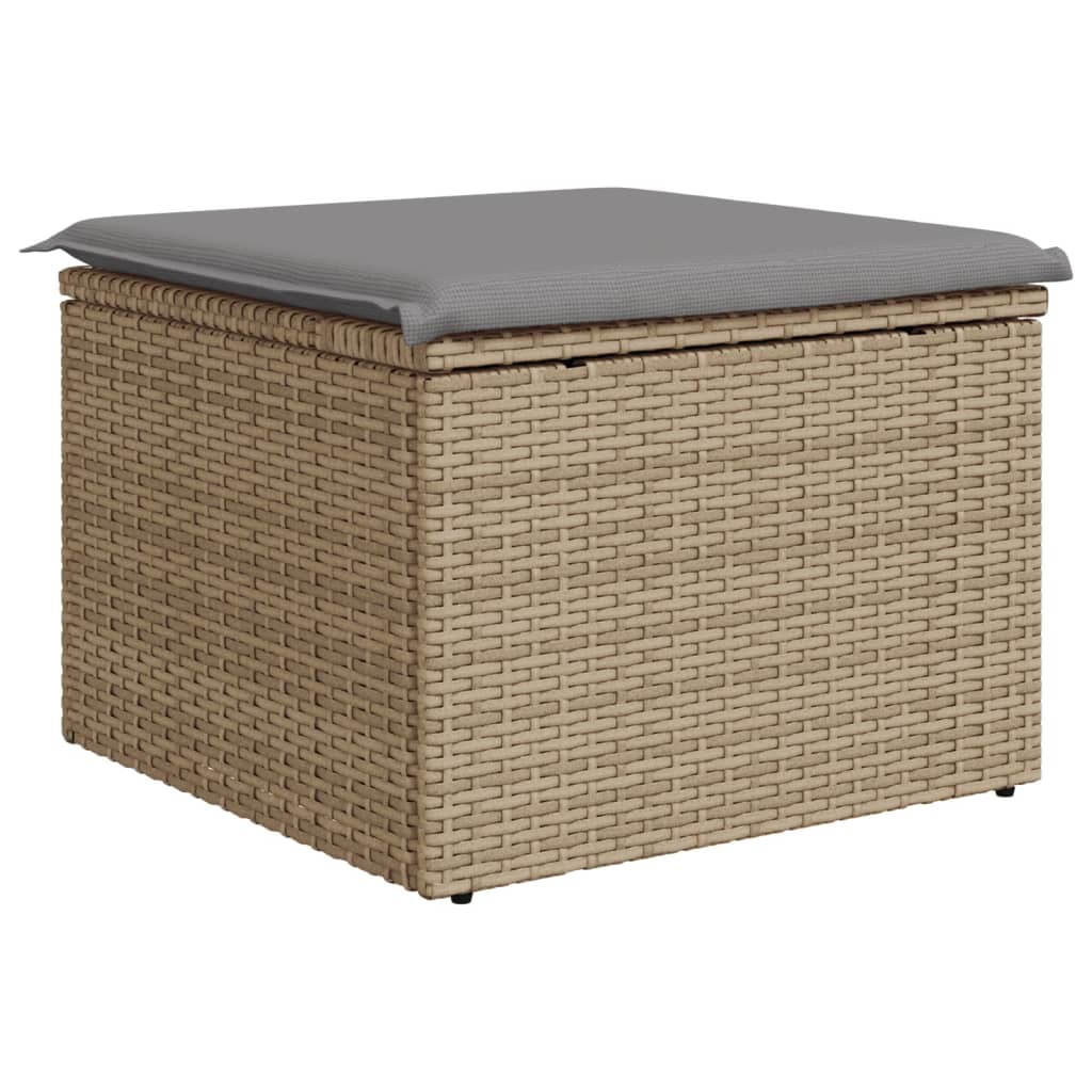 Tuinkruk met kussen 55x55x37 cm poly rattan beige is nu te koop bij PeponiXL, paradijselijk wonen!