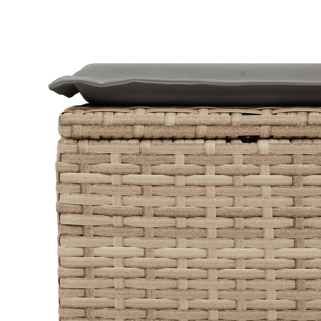 Tuinkruk met kussen 55x55x37 cm poly rattan beige is nu te koop bij PeponiXL, paradijselijk wonen!