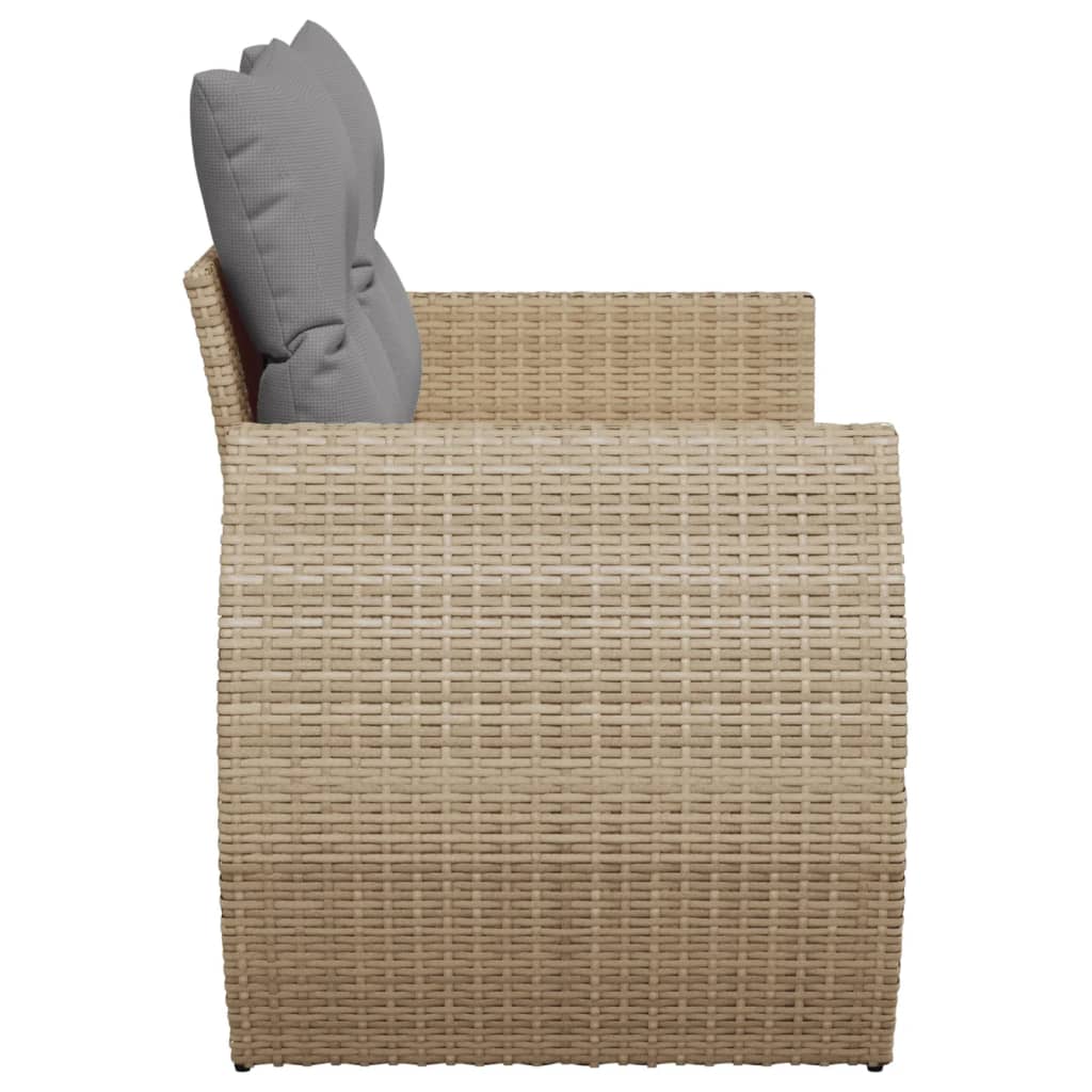 Tuinbank 2-zits met kussens poly rattan beige is nu te koop bij PeponiXL, paradijselijk wonen!