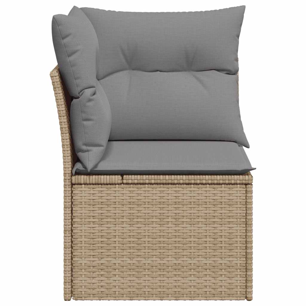 Tuinhoekbank met kussens poly rattan beige is nu te koop bij PeponiXL, paradijselijk wonen!