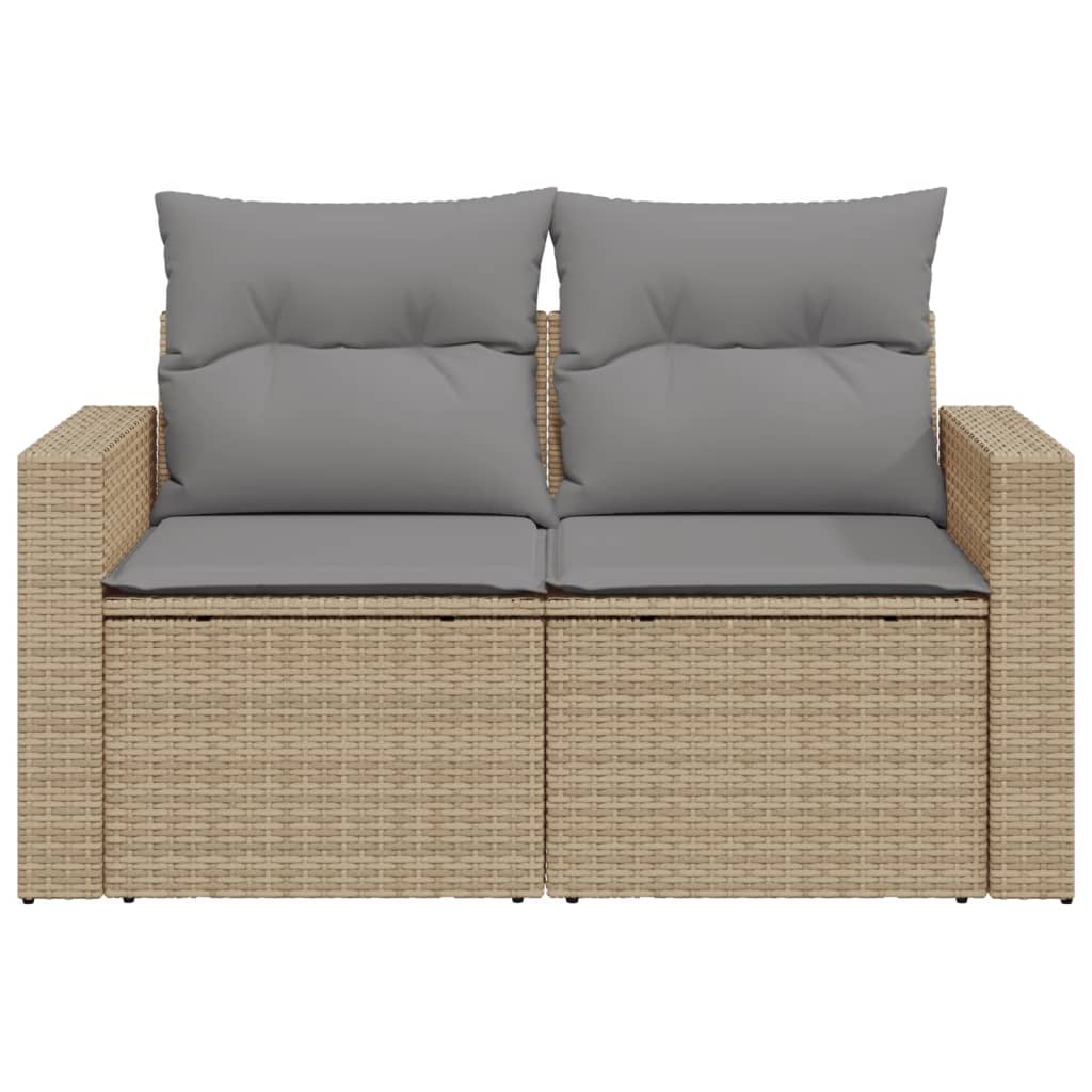 Tuinbank 2-zits met kussens poly rattan beige is nu te koop bij PeponiXL, paradijselijk wonen!