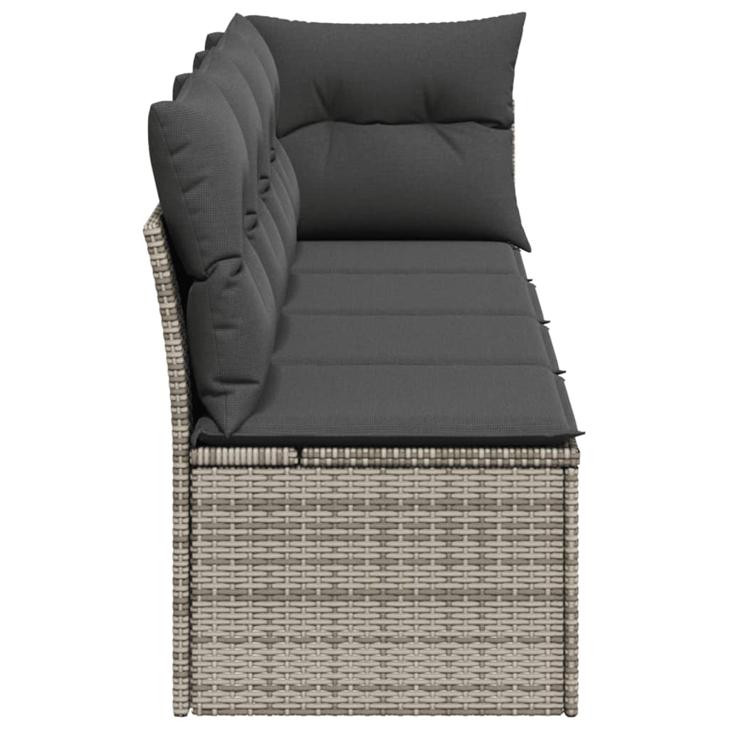 Tuinbank 4-zits met kussens poly rattan grijs is nu te koop bij PeponiXL, paradijselijk wonen!