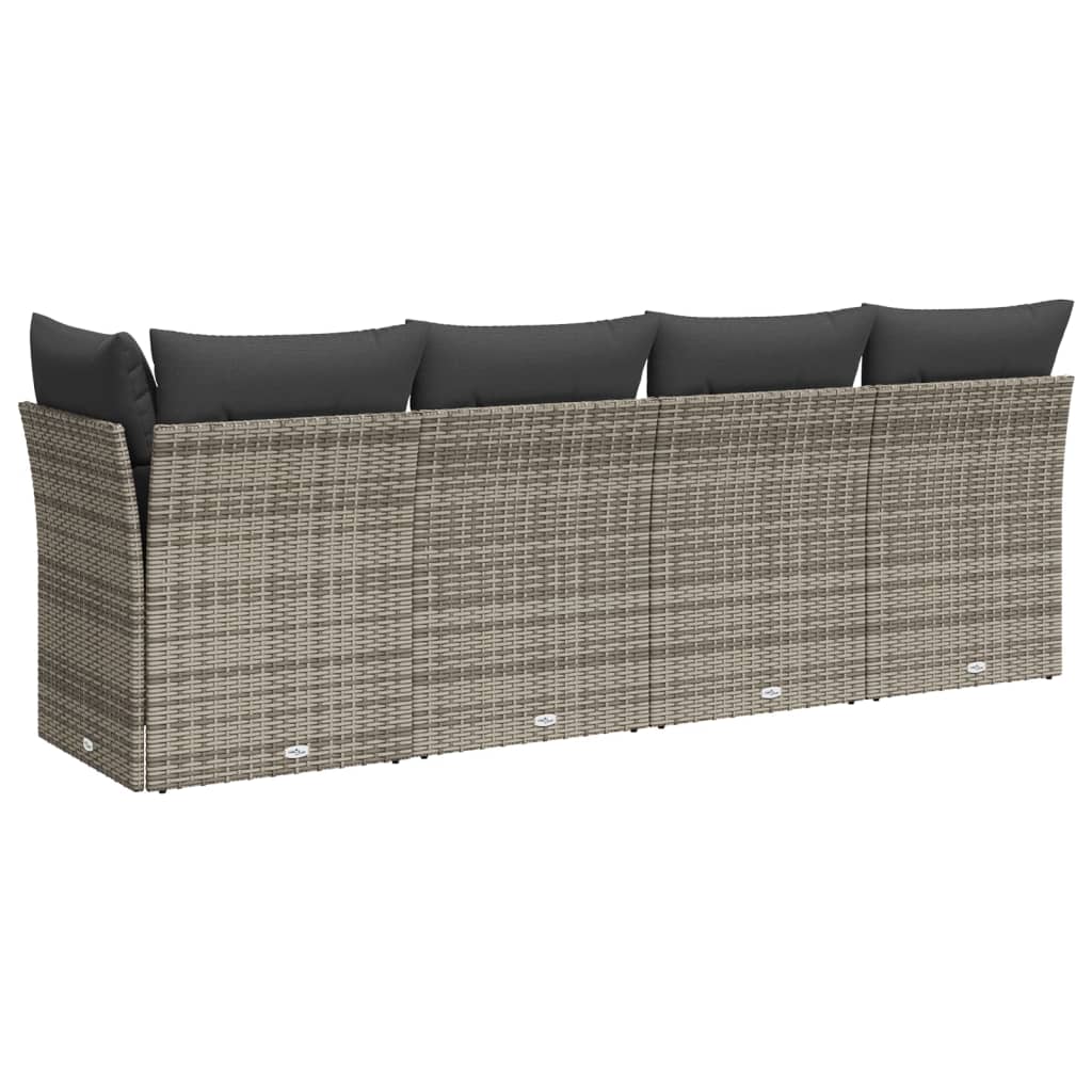 Tuinbank 4-zits met kussens poly rattan grijs is nu te koop bij PeponiXL, paradijselijk wonen!