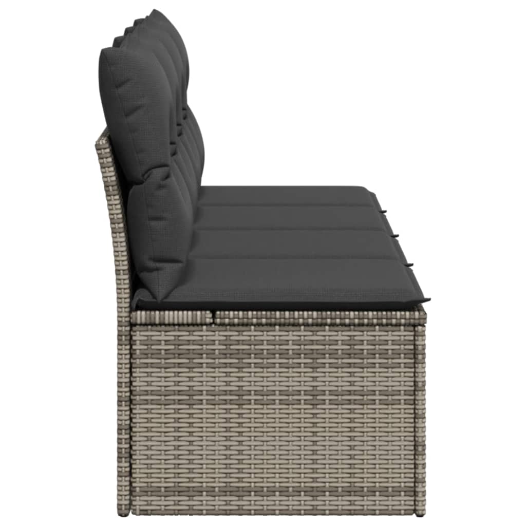 Tuinbank 4-zits met kussens poly rattan grijs is nu te koop bij PeponiXL, paradijselijk wonen!