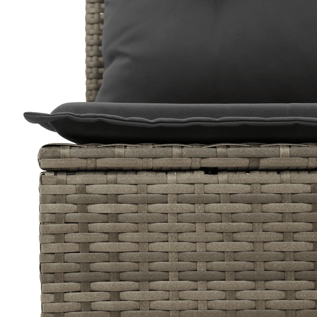 Tuinbank 4-zits met kussens poly rattan grijs is nu te koop bij PeponiXL, paradijselijk wonen!
