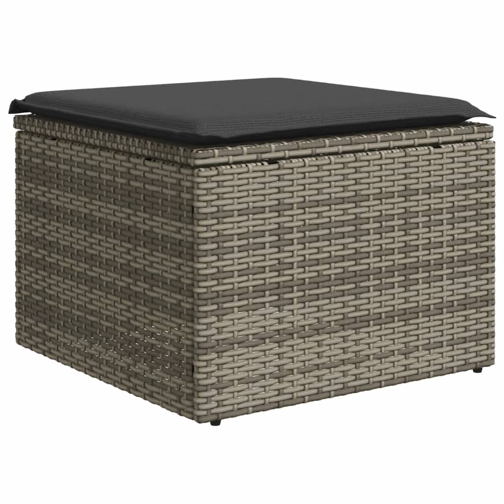 Tuinkruk met kussen 55x55x37 cm poly rattan grijs is nu te koop bij PeponiXL, paradijselijk wonen!