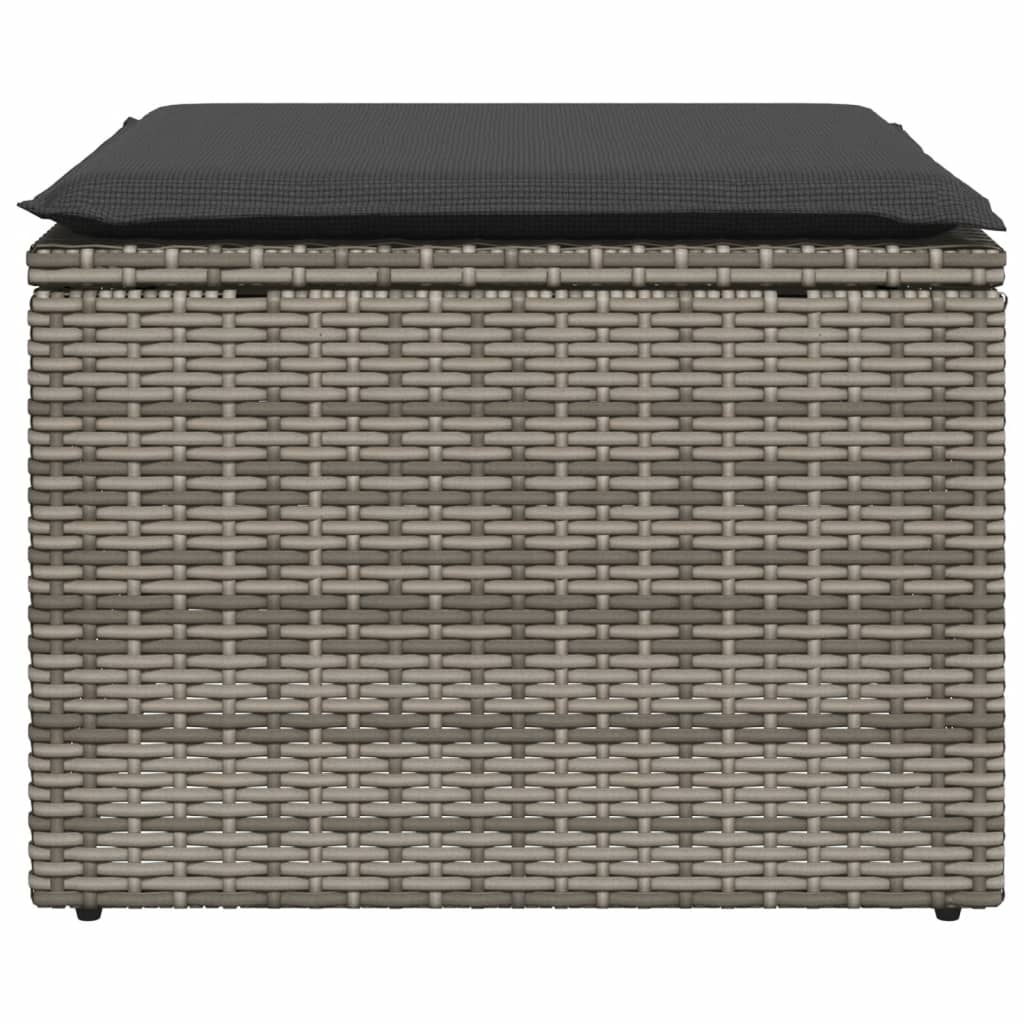 Tuinkruk met kussen 55x55x37 cm poly rattan grijs is nu te koop bij PeponiXL, paradijselijk wonen!
