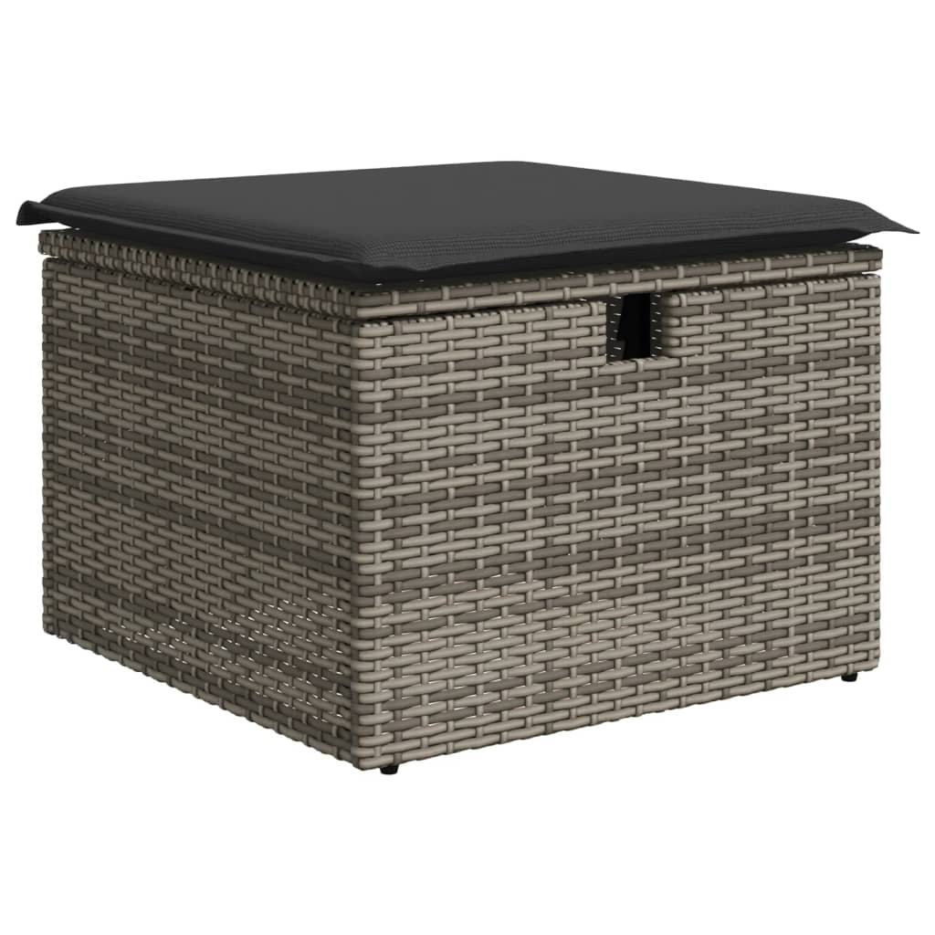 Tuinkruk met kussen 55x55x37 cm poly rattan grijs is nu te koop bij PeponiXL, paradijselijk wonen!