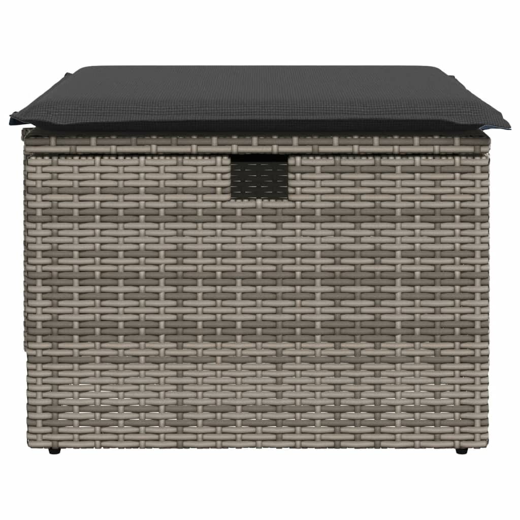Tuinkruk met kussen 55x55x37 cm poly rattan grijs is nu te koop bij PeponiXL, paradijselijk wonen!