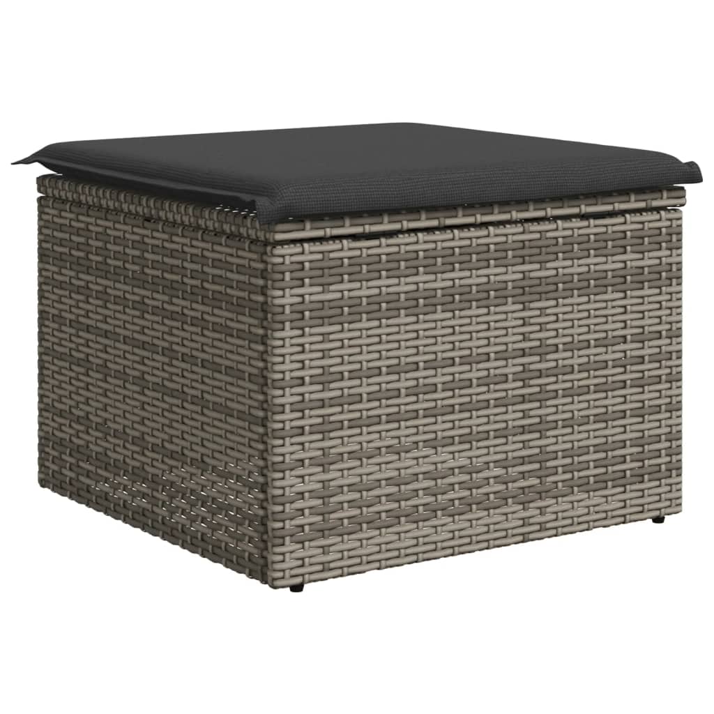Tuinkruk met kussen 55x55x37 cm poly rattan grijs is nu te koop bij PeponiXL, paradijselijk wonen!