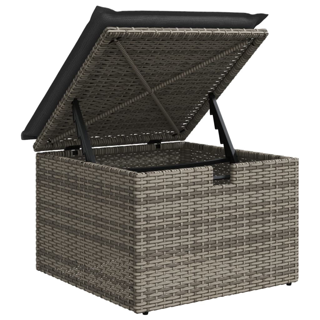 Tuinkruk met kussen 55x55x37 cm poly rattan grijs is nu te koop bij PeponiXL, paradijselijk wonen!