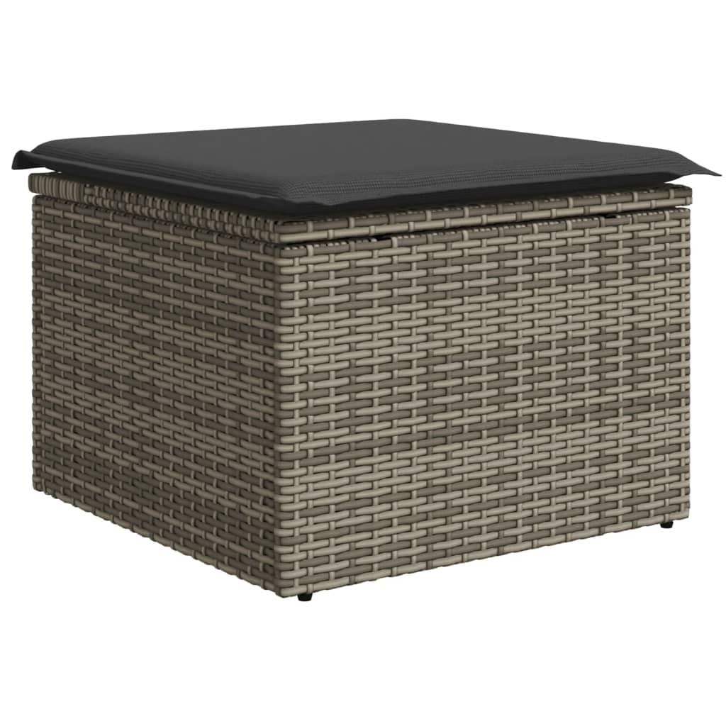 Tuinkruk met kussen 55x55x37 cm poly rattan grijs is nu te koop bij PeponiXL, paradijselijk wonen!
