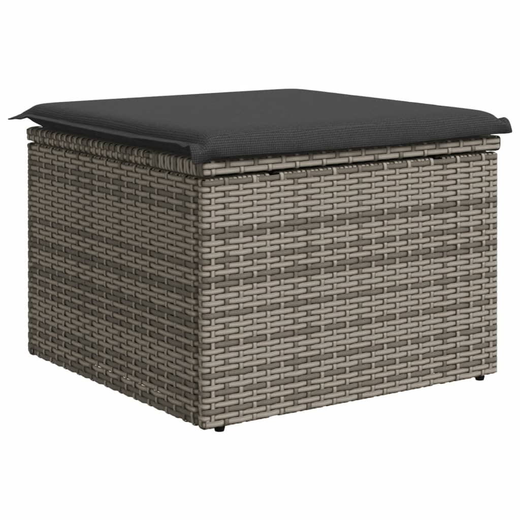 Tuinkruk met kussen 55x55x37 cm poly rattan grijs is nu te koop bij PeponiXL, paradijselijk wonen!