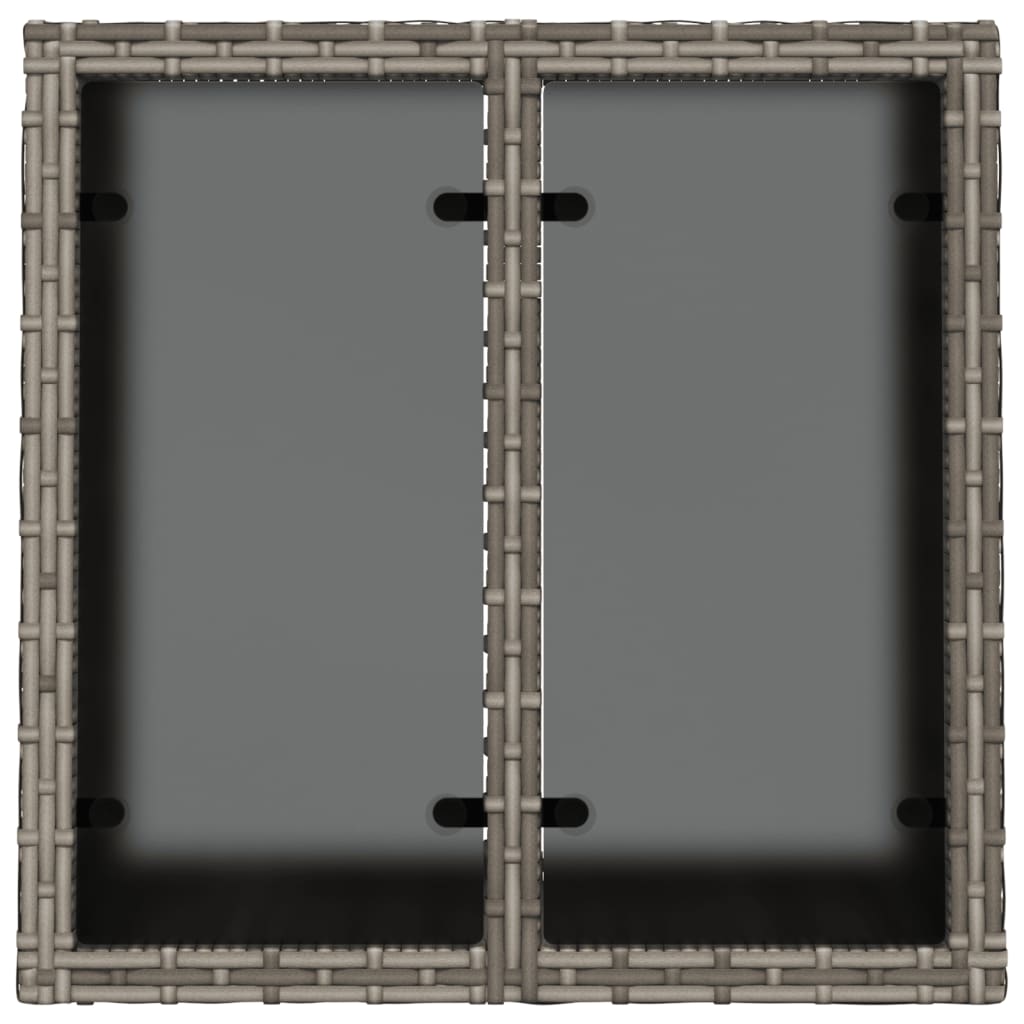 Tuintafel met glazen blad 55x55x37 cm poly rattan grijs is nu te koop bij PeponiXL, paradijselijk wonen!