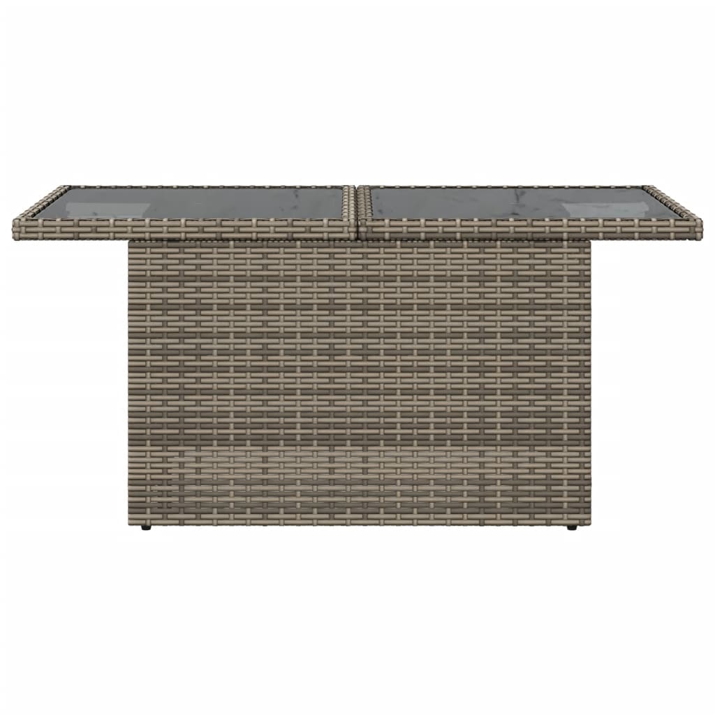 Tuintafel met glazen blad 100x55x73 cm poly rattan grijs is nu te koop bij PeponiXL, paradijselijk wonen!