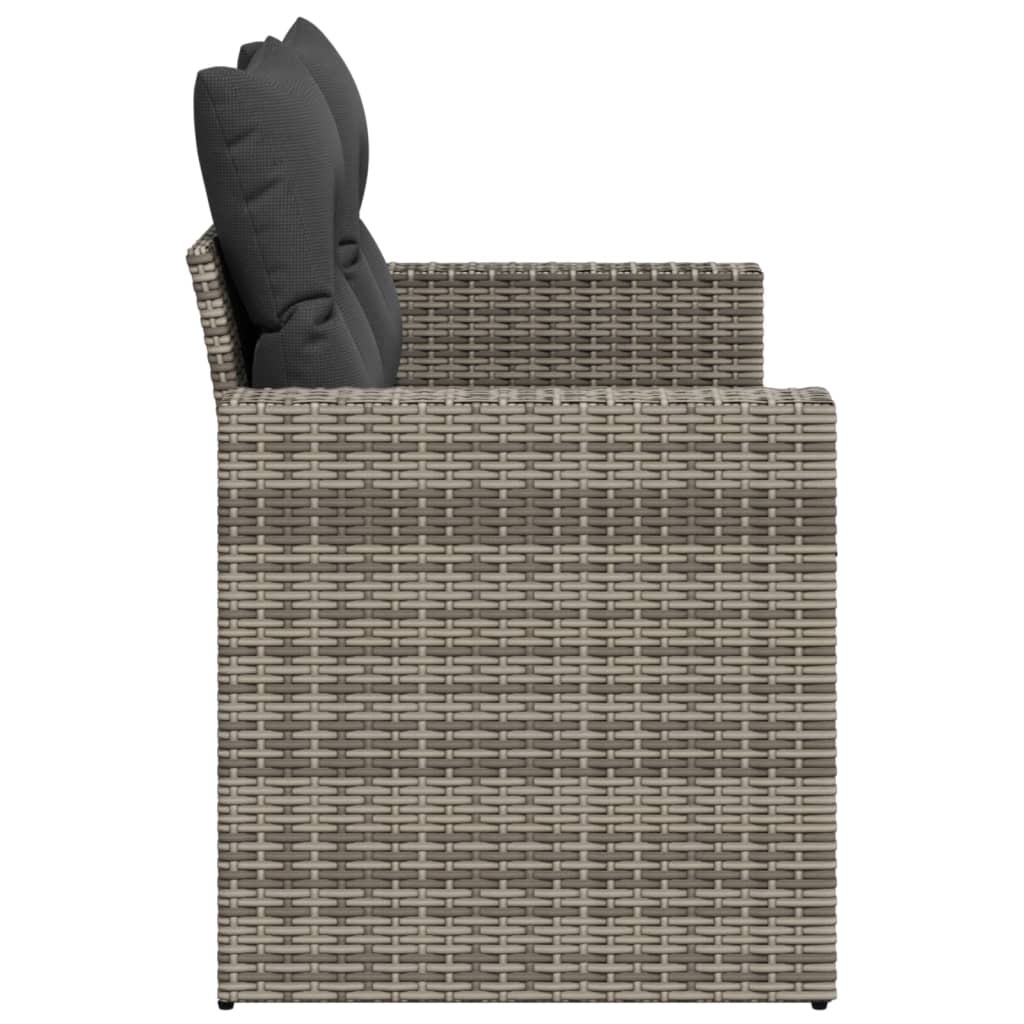 Tuinbank 2-zits met kussens poly rattan grijs is nu te koop bij PeponiXL, paradijselijk wonen!