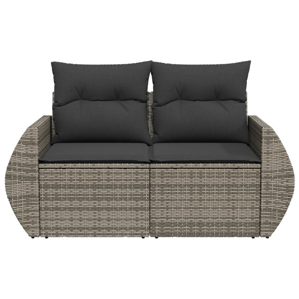 Tuinbank 2-zits met kussens poly rattan grijs is nu te koop bij PeponiXL, paradijselijk wonen!