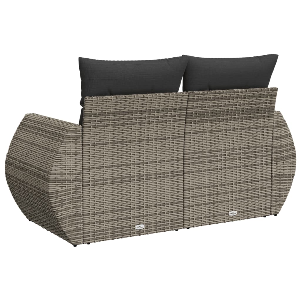 Tuinbank 2-zits met kussens poly rattan grijs is nu te koop bij PeponiXL, paradijselijk wonen!