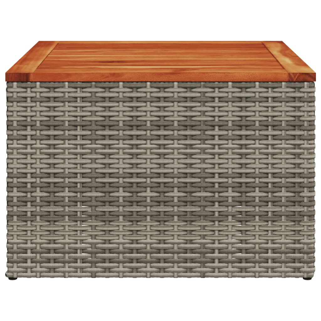 Tuintafel 55x55x37 cm poly rattan en acaciahout grijs is nu te koop bij PeponiXL, paradijselijk wonen!