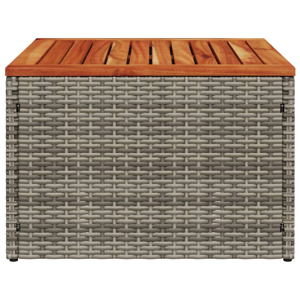 Tuintafel 55x55x37 cm poly rattan en acaciahout grijs is nu te koop bij PeponiXL, paradijselijk wonen!
