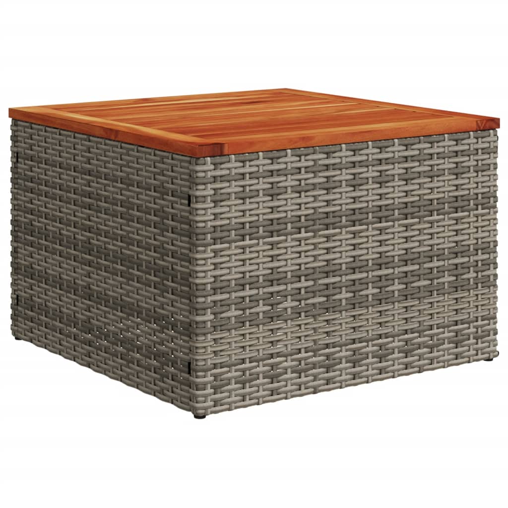 Tuintafel 55x55x37 cm poly rattan en acaciahout grijs is nu te koop bij PeponiXL, paradijselijk wonen!