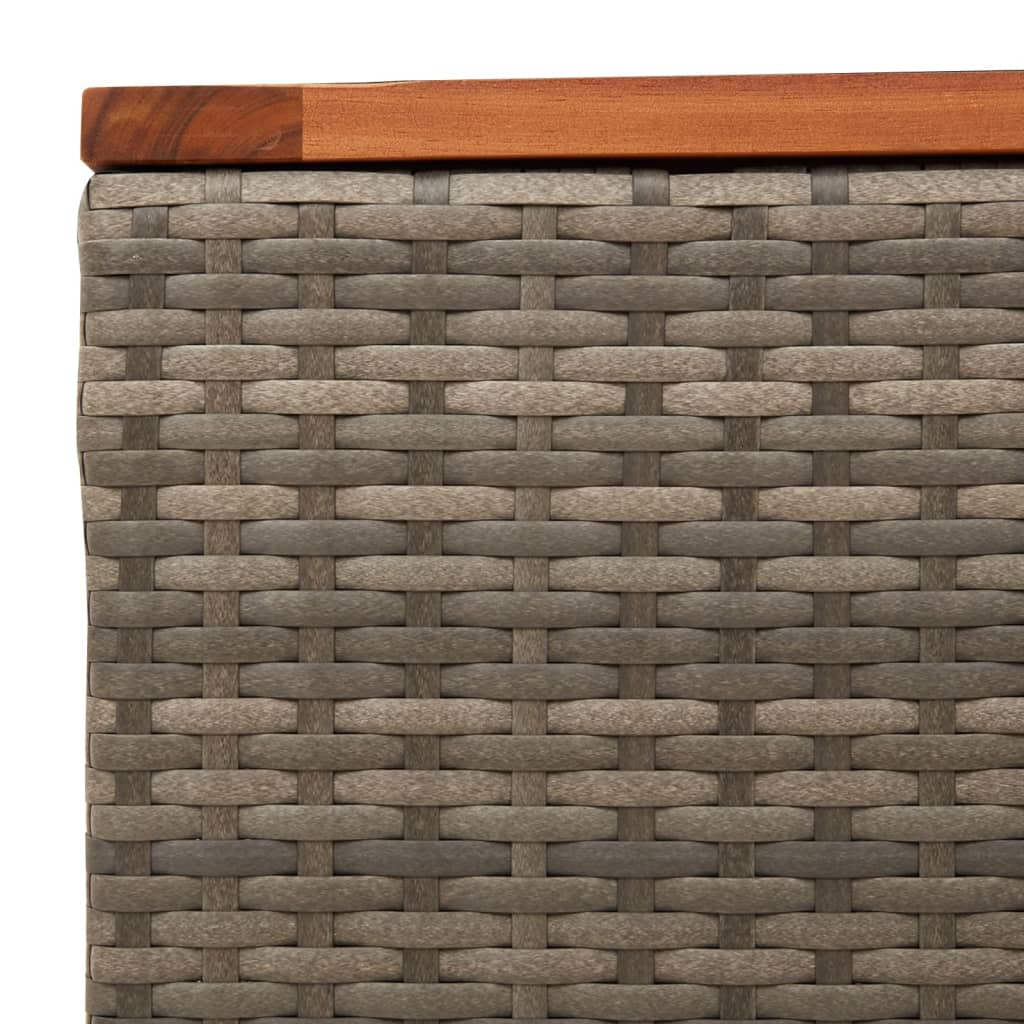 Tuintafel 55x55x37 cm poly rattan en acaciahout grijs is nu te koop bij PeponiXL, paradijselijk wonen!
