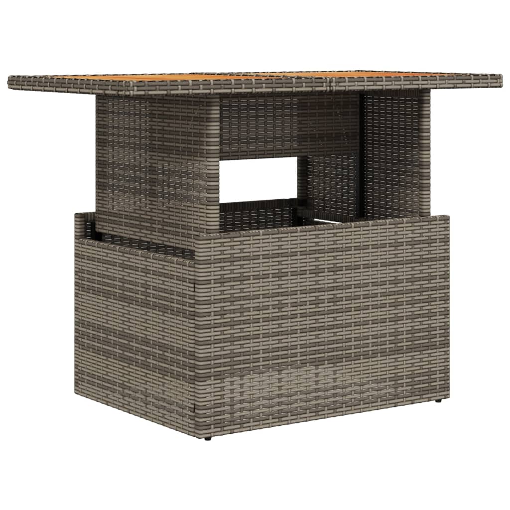 Tuintafel 100x55x73 cm poly rattan en acaciahout grijs is nu te koop bij PeponiXL, paradijselijk wonen!