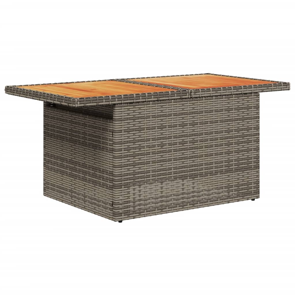 Tuintafel 100x55x73 cm poly rattan en acaciahout grijs is nu te koop bij PeponiXL, paradijselijk wonen!